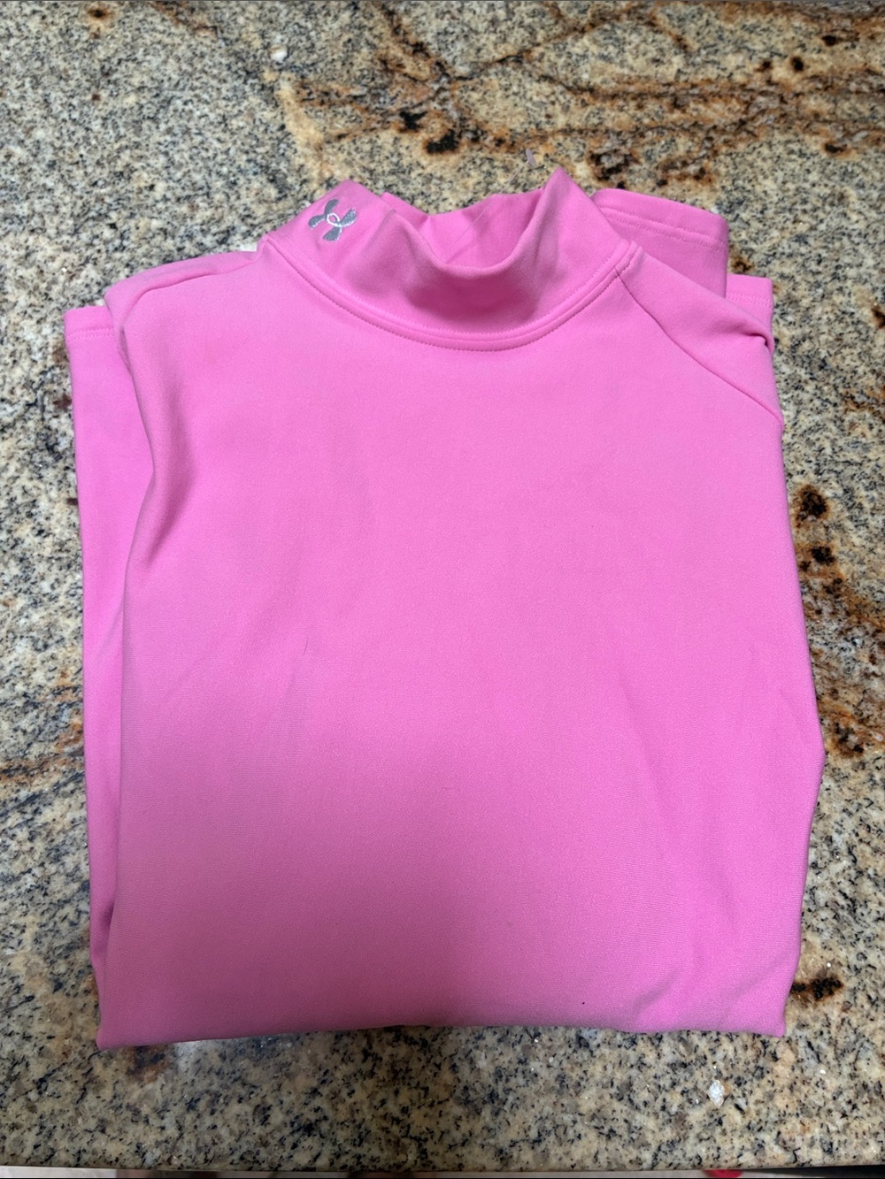 Under Armour Bright Pink Mock-Neck Performance Top, XS